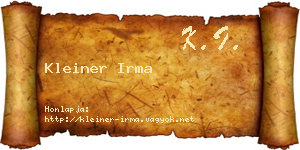 Kleiner Irma névjegykártya