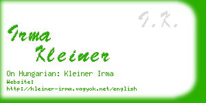 irma kleiner business card